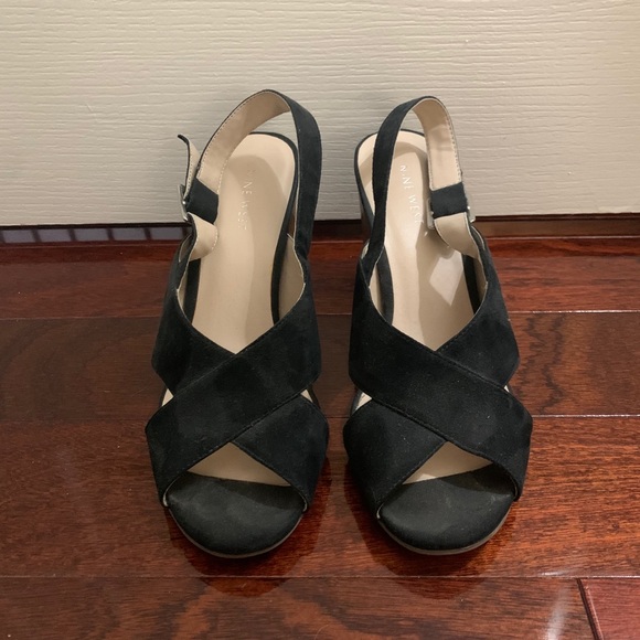 Nine West black and brown heeled sandals - Picture 2 of 4